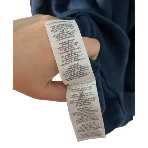 Gymshark Navy Blue Hoodie Size Medium Cotton Blend Logo Men’s - Picture 7 of 9